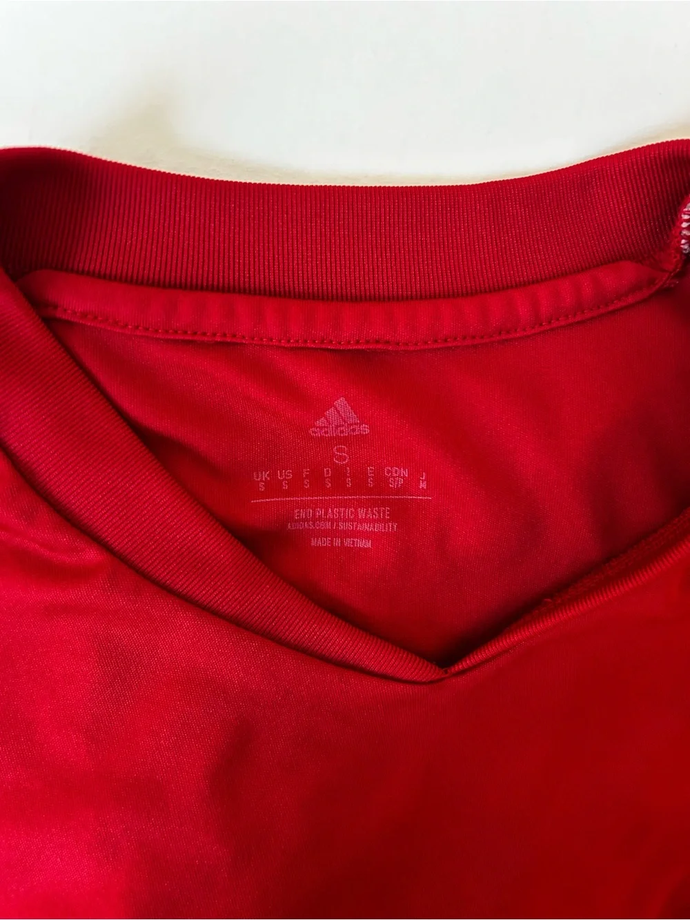 adidas Red and White Men’s Short-Sleeve Training Jersey